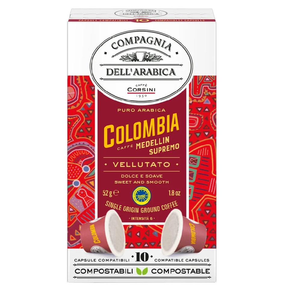 Кофе в капсулах Compagnia Dell`Arabica Colombia Medellin Supremo, 10 ш...
