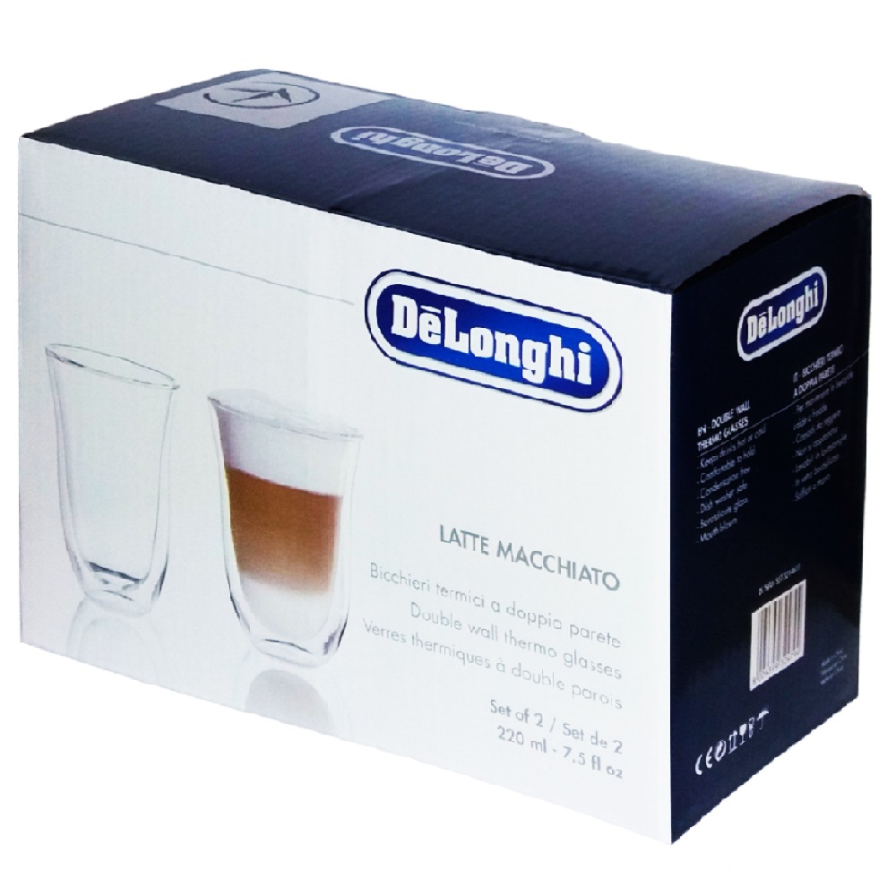 DeLonghi 2 Latte Macchiato Glasses, DBWALLLATTE 