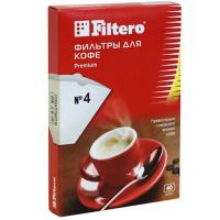 Filtero Фильтры для кофеварок Premium №4, белые, 40 шт., арт 4/40