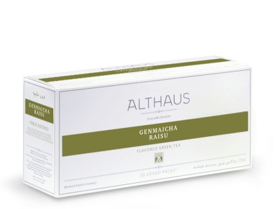 Чай зеленый Althaus Genmaicha Raisu пакетики для чайника 15x4гр. Чай зеленый Althaus Genmaicha Raisu пакетики для чайника 15x4гр.