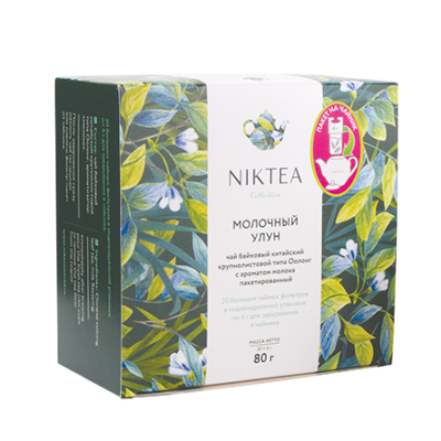 Чай зеленый Niktea Milk Oolong (Молочный Улун), саше на чайник 20x4 гр.