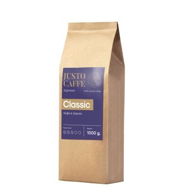 Koфе в зернах JUSTO Caffe Classic, 1 кг. Koфе в зернах JUSTO Caffe Classic, 1 кг.