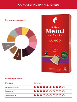Кофе в капсулах Julius Meinl Lungo Forte,10 шт.