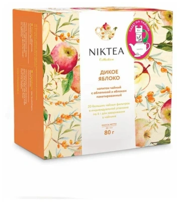 Напиток чайный Niktea Wild Apple (Дикое Яблоко), саше на чайник 20x4 гр.