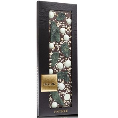 Горький шоколад ChocoMe F102, Листья курчавой мяты, лимонная цедра, пастилки с лаймом, 110 г Горький шоколад ChocoMe F102, Листья курчавой мяты, лимонная цедра, пастилки с лаймом, 110 г