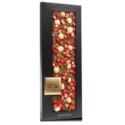 Молочный шоколад ChocoMe MG109, Пьемонтский орех, фисташки Бронте, клубника, 110 г Молочный шоколад ChocoMe MG109, Пьемонтский орех, фисташки Бронте, клубника, 110 г