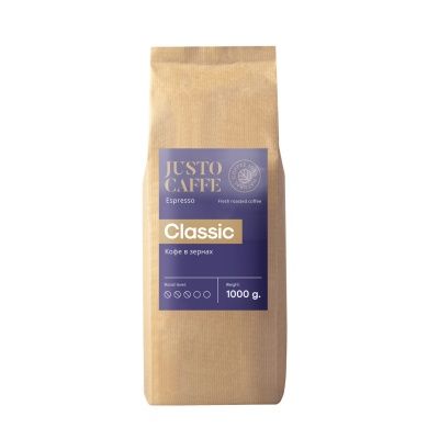 Koфе в зернах JUSTO Caffe Classic, 1 кг. Koфе в зернах JUSTO Caffe Classic, 1 кг.